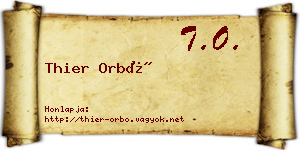Thier Orbó névjegykártya
